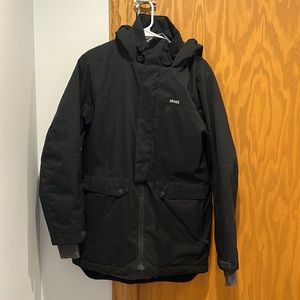 Orage boys outer ski jacket size 16. Solid black excellent condition very warm.